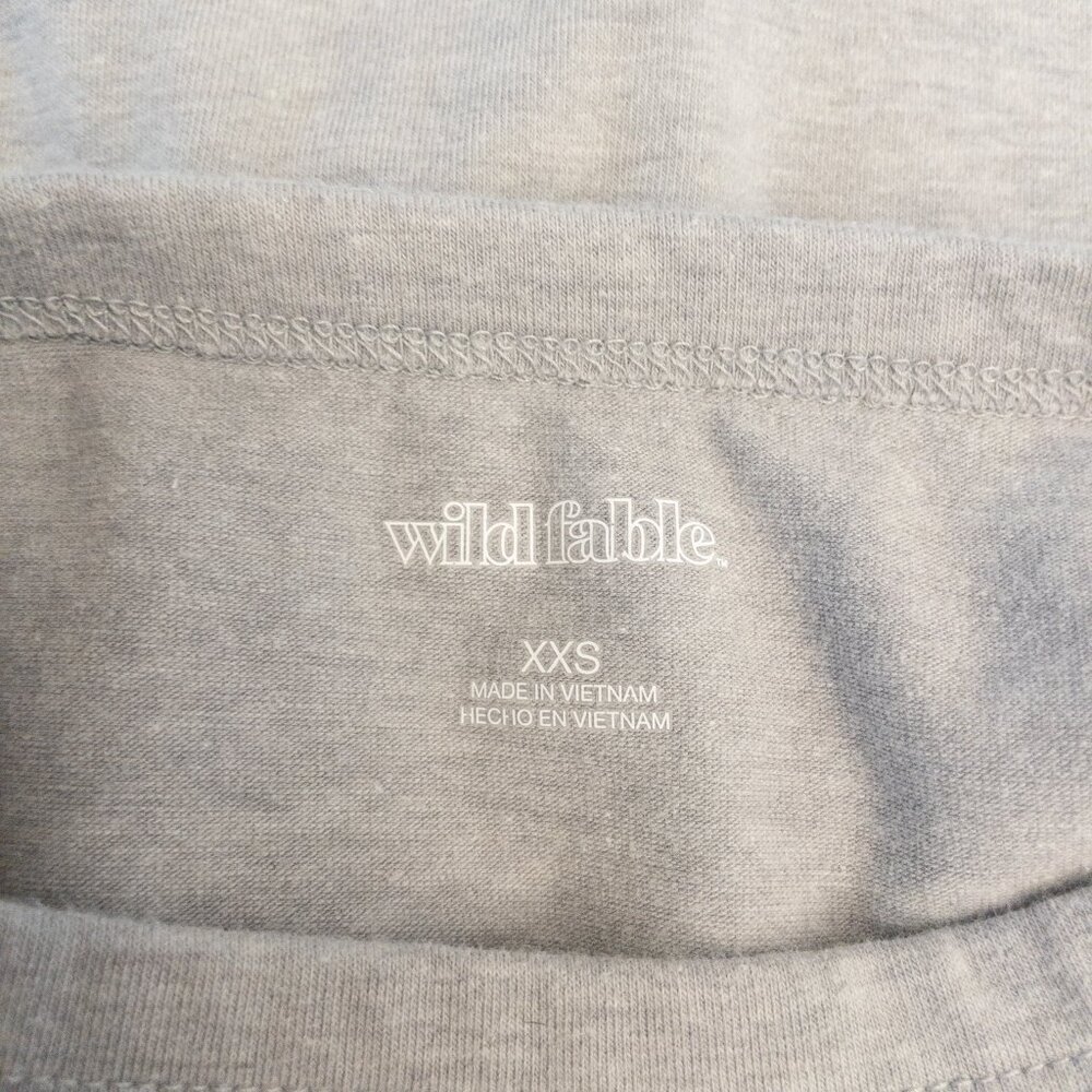 Wild Fable Gray Cropped Tee XXS Minimalist Basic Short Sleeve Top - Picture 4 of 4